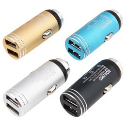 Aluminium Metal 3.1A Dual USB 2 Port Car Charger Adapter For Samsung Huawei LG Mobile Phone Tablet