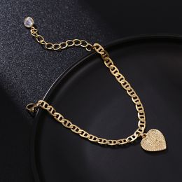 Heart letter Anklets A-Z Letters Initial For Women Gold Colour Ankle Bracelet Alphabet pendant Female Leg Chain Foot beach Jewellery