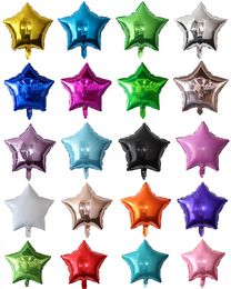 New Arrive 18" Inch 45cm Five-Pointed Star Foil Balloons 20 Colours Baby Shower Wedding Children'S Birthday Party Decorations Kids Balloons