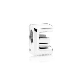NEW 100% 925 Sterling Silver Original 797459 LETTER E CHARM Beaded Simple Fashion Women's Jewellery Suitable DIY Bracelet Gift
