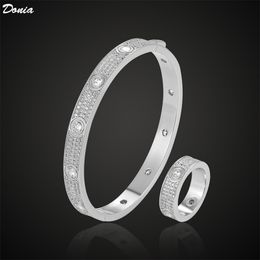 Donia jewelry luxury bangle party European and American fashion starry copper micro-inlaid zircon designer bracelet ring set