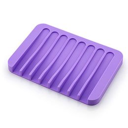 Multicolor Water Drainage Anti Skid Soap Box Silicone Soap Dishes Bathroom Soap Holders Case Home Bathroom High Quality