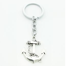 20pcs/lot Key Ring Keychain Jewellery Silver Plated Lucky Anchor Charms silver pendant Gift