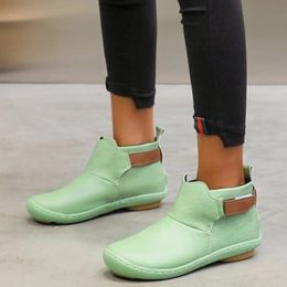 2020 Sutumn Winter Large size New Women's Fashion Warm Non-Slip Boots Female Boots Round Head Low-Heeled Bare