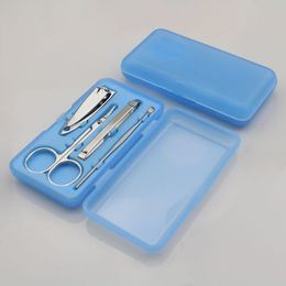 New 4pcs/set Nail Care Tools Manicure Sets Nail Clippers Nail Scissors Tweezer Manicure Pedicure Set Travel Grooming Kit