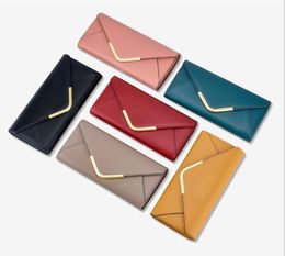 Women's fashion envelope long 3% fold handbag multi card wallet