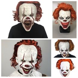 Halloween Mask Silicone Movie Stephen King's Joker Mask Pennywise Full Face masks Horror mask Clown Cosplay Party MasksT2I51512