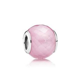 NEW 100% Sterling Silver 1:1 Glamour 791722NBS Pink Crystal Charm Glass Bead Original Women Wedding Fashion Jewellery 2018 Gift