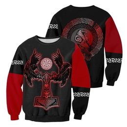 Drop shipping Fashion Men Hoodies Viking tattoo pattern All Over Printed Sweatshirt/zip Hoodie Harajuku Streetwear LJ201222