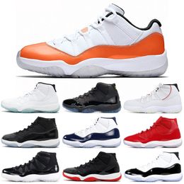 NEW Basketball Shoes 11 11s Snakeskin Cap and Gown Concord Platinum Tint Bred Space Jam Women Mens Trainer Outdoor Sports Sneakes men shoes