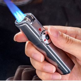 Jobon One Triple Torch Lighter Metal Windproof Gas Butane Jet TV Flint Lighter 3 Nozzles Turbo BBQ Cigar Spray Gun Gadgets For Men NO GAS