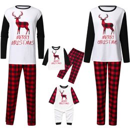 Christmas Family Pyjamas Sets Autumn Elk Print Women Men Parent-child Sleepwear Warm Long Sleeve Pyjamas Suits Home YJL786