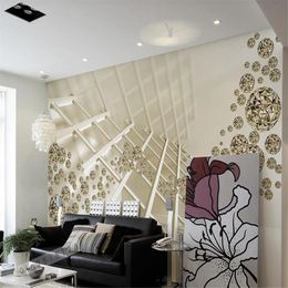 Creative three-dimensional space golden sphere wallpapers 3d TV background wall 3d murals wallpaper for living room