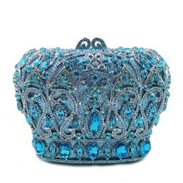 XIYUAN Flower Women Crystal diamond Evening bags Wedding Cocktail Handbags Purses Bridal Metal Clutch Bag clutches