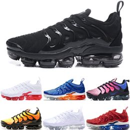 Top Sell Men Women running shoes Des Chaussures Triple Black USA White red SUNSET Shark Tooth Megatron sneakers walking