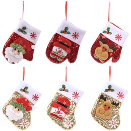 16*9CM Christmas Stockings Gift Bags Creativity Bling Bling Xmas Stocking Sequins Decorative Christmas Socks Bag DHL Free Delivery