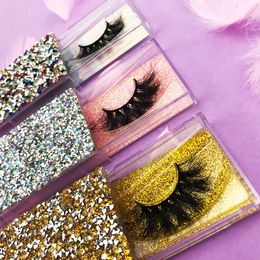 Rhinestone diamond false eyelash packaging box fake 3d mink eyelashes boxes Diamond Shine Box case lashes empty Fedex Free