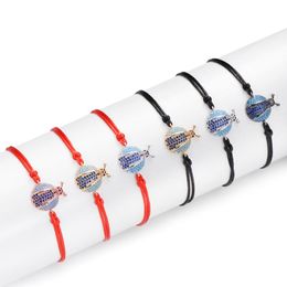 Charm Bracelets Neovivi Blue Cubic Zirconia Ladybird Women Handmade Red Black Rope String Bracelet For Boy Girl DIY Jewelry Gift1248m