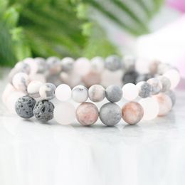 MG0960 6 mm Pink Rhodochrosite Diffuser Bracelet Essential Oil Aromatherapy Jewellery Handmade Lava Rock Energy Bracelet