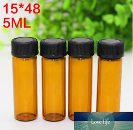 Hot 5ml Thick Amber Glass Bottles For Essential Oils Empty Perfume Bottle Glass E Liquid Bottles With Screw Cap & Hole Tip