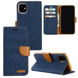 Denim Mixed Colours PU Leather Flip Cases For iPhone 13 12 11 Pro Max X XS XR XS SE 6 6S 7 8 Plus Phone Cover