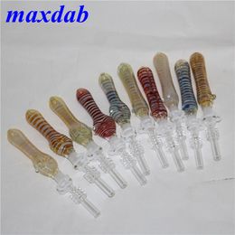 Glass Concentrated Nectar Heat Pipe 10mm Waterproof Plastic Clip GR2 Titanium Nail Quartz Nails ash catcher dab rig water pipes