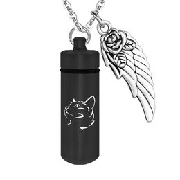 Aluminium Alloy Cylinder Jewellery For Ashes Cat Memorial Jewellery Cremation Urn Pendant Keepsake With Fill Kit And Pretty Package Bag