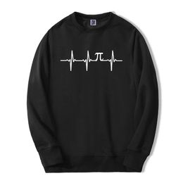 Funny Men Sweatshirts Pi Heartbeat Math Printed 2020 Spring Winter Bodywarmer Man Hoodie Fleece Hip Hop Men's Fashion Sportswear