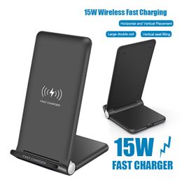 Foldable Fast 15W Qi Wireless Charger Stand Charging Dock Station Phone Holder For Samsung S10 S20 Huawei Xiaomi
