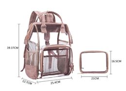 2020 Pvc Transparent Large Capacity Multifunction School Bag 4Colors Women Waterproof Travel Backpack Bag272y