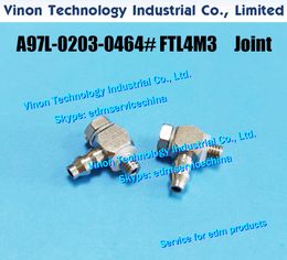 Fanuc A97L-0203-0464 # FTL4M3 Elbow Screw Joint, A97L-0203-0464/FTL4M3, EDM JOINT LOWER A97L.0203.0464, Used For Guide Base A290-8120-X763