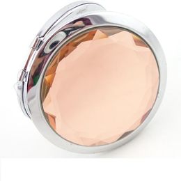 7cm Folding Compact Mirror With Crystal Metal Pocket Mirror For Wedding Gift Portable Home Office Use Makeup Mirrors