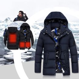 Men Women Electric Heated Jacket Smart USB Thermal Warm Cloth Feather Fashion Heating Waistcoat Hot Sale Plus Size Winter Coat