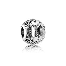 NEW 100% 925 Sterling Silver 1:1 791853CZ Vintage I Openwork Charm Vintage Boutique Jewelry Anniversary Personality Gift