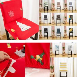 Elastic Chair Cover Bar High Stool Slipcovers Removable Kitchen Seat Case Christmas Wedding Banquet Supplies 19 Designs TD497