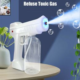 Newest Wireless Portable Disinfection Blue Light Nano Steam Gun Ultra Fine Aerosol Water Mist Trigger Sprayer 110V-220V
