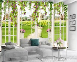 3d Wallpaper for Bedroom 3d Modern Wallpaper The Magnificent Palace Outside the Flower Window Living Room Bedroom Wallcovering HD Wallpaper