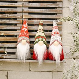Christmas Decorations Snowflake Knitted Hat Forest Old Man Doll Decoration Creative New Style Faceless Doll Wholesale 2021 New Year
