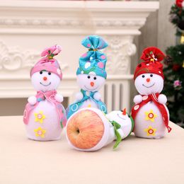 4 Colors Christmas Cute Snowman Doll Apple Gift Bags Pendant Kids Toys Thanksgiving Home Party Decoration Desktop Ornaments Free Shipping