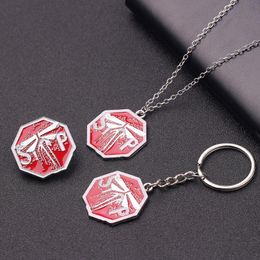 Game The Last of Us Part II 2 Firefly Logo Badges Necklace&Keychain 3D Metal Enamel Pins Collection Souvenir For Fans Jewelry223k