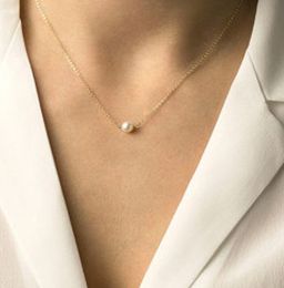 free ship 20pcs/lot Small pearl choker Necklace women gold silver chain Bohemian Chocker necklace jewelry