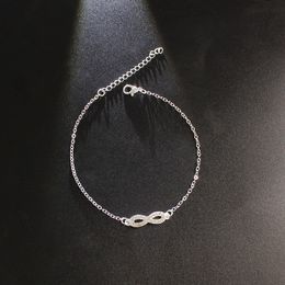 20pcs/lot Silver gold Chain Infinity Symbol 8 Lucky Ankle Anklet Bracelet Barefoot Sandal Beach Foot DIY Jewelry new