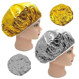 Aluminium Foil Waterproof Ultra-thin Bath Hoods Nourishing Dry Disposable Shower Cap Baking Oil Hair Cap 2styles