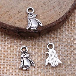 500Pcs alloy Penguin Charms Antique silver Charms Pendant For necklace Jewelry Making findings 7x11mm