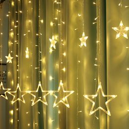 -Weihnachtsdekorationen String Licht US / UK / EU-Stecker für Home LED Indoor Outdoor Icicle Star String Lichter für Party Hochzeitsdekor Fairy Lights Vorhanglampen