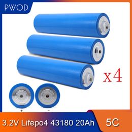 12pcs Cylinder 43180 20Ah 3.2V Lifepo4 E-bike Cell E Scooter Lithium Battery use for 12V 24V 36V 48V 60V Pack