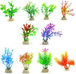 Artificial Aquarium Plants Plastic Water Plant Fish home restaurant Tank Decorations various styles for free shipping