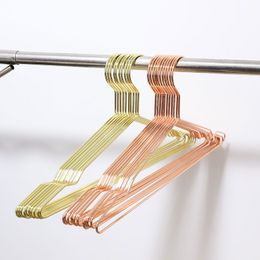 Rose Gold Metal Clothes Shirts Hanger with Groove Antiskid Storage Organiser Drying Rack for Coats WB2730