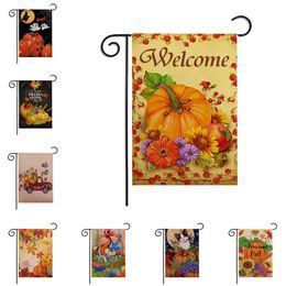 Halloween Garden Flag Pumpkin Print Hanging Flags Halloweens Outdoor Decoration Flags Banner 60pcs T1I2393