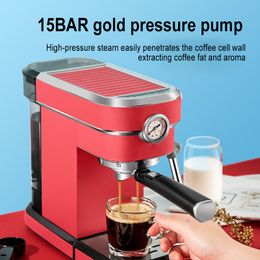 Household 220V 850W Semi-automatic Coffee Machine Ltalian Bubble Cappuccino Milk Machine American Espresso Machine for home